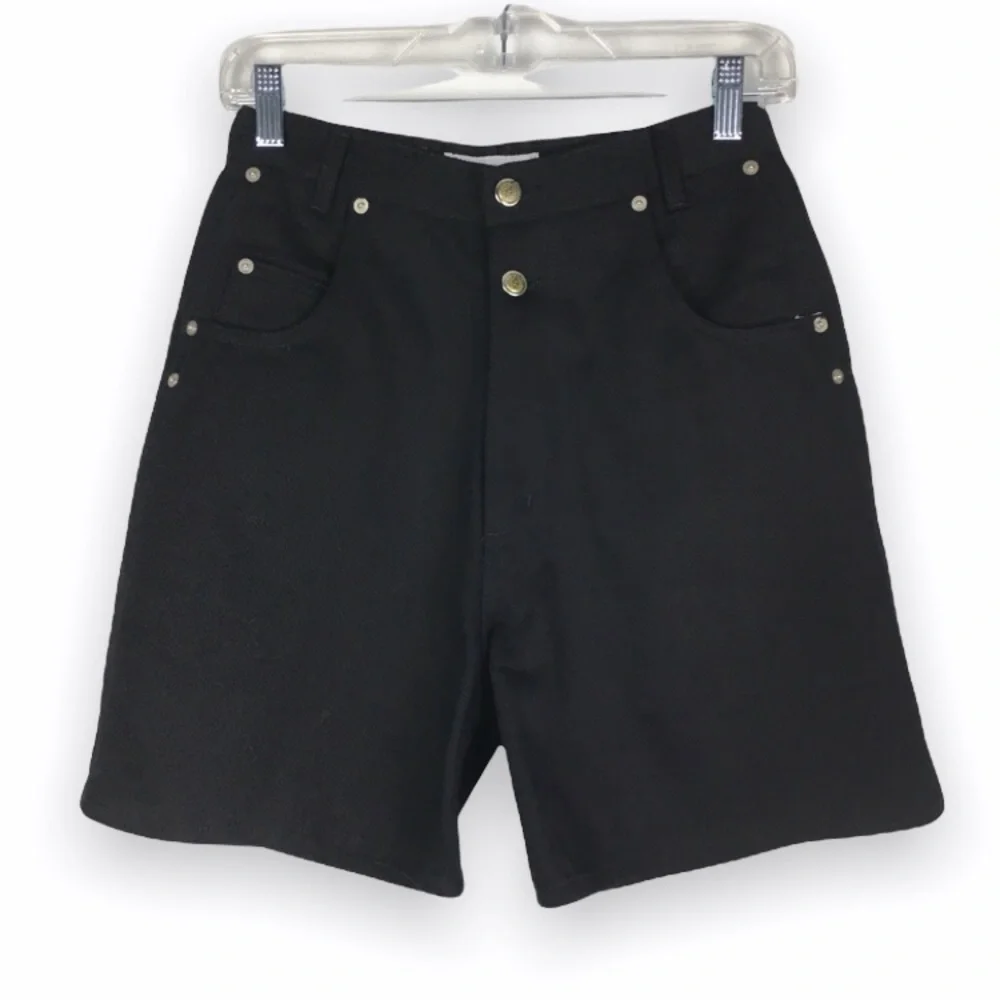 Vintage Black Denim Mom High Waist Rise Shorts 8